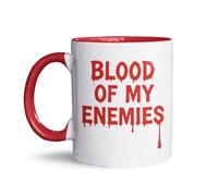 Taza Blood of My Enemies - Funny Horror Coffee Cup for Sarcastic Coffee Lovers - Gothic Halloween Gift for Coworkers, Gamers & Fantasy Fans - Spooky Ceramic Mug 11oz / 325ml