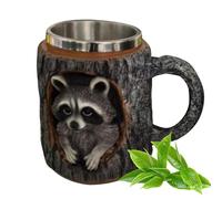 Taza Café 3D - Mug Animaux Trou Arbre 32 cl | Taza Café Céramique Décorative | Mug Matin Détente Travail Loisirs Weekend Collection Personnelle
