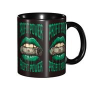 Taza Café Boca Labios Reteniendo Dinero Ganancia Poder Verde Divertido Regalo Para Jubilación Tazas Graciosas Apta Para Microondas Regalo Personalizado Tazas Desayuno 11Oz