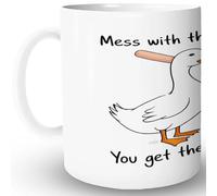 Taza Café Canard Rigolo Avec Une Batte De Baseball : Si Tu T’En Prends À Lui, Tu Vas Te Faire Taper Dessus ! Diseño Taza Vintage Mug Para Decorar Recuerdos Leche