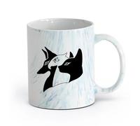 Taza café con estilo Antiguo Egipto Dioses egipcios Anubis Horus Bastet （11oz/320ml） Regalo divertido para amantes del café, mejores amigos del trabajo, compañeros trabajo y amigos Azul mármol