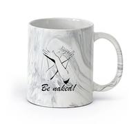 Taza café con estilo Mujer Chica Hermosa sex appeal Arte corporal Chica （11oz/320ml） Regalo divertido para amantes del café, mejores amigos del trabajo, compañeros trabajo y amigos Negro mármol