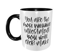 Taza Café Eres La Inversión Más Valiosa Que Jamás Harás Apta Para Microondas Regalo Para Enamorados Tazas Graciosas Divertido Regalo Para Jubilación Tazas Desayuno 11Oz