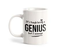 Taza Café Es Difícil Ser Un Genio, Pero Lo Logro. Personalizada Taza De Café De Cerámica Elegancia Mug Coffee Para Espresso Amiga Oficina