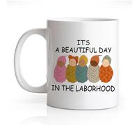 Taza Café Es Un Hermoso Día En El Barrio Laboral Colorido Taza Te Resistente Taza De Porcelana Para Amiga Oficina Recuerdos