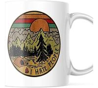Taza Café I Love Le Camping, Je Déteste Les Gens Minimalista Taza De Café De Cerámica Resistente Tazas De Desayuno Para Amiga Recuerdos Espresso