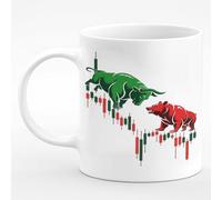 Taza Café La Vache Financière Et Le Marché Boursier Baissier Personalizada Taza Con Asa Mug Para Recuerdos Amiga Oficina
