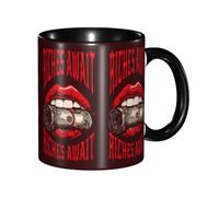 Taza Café Labios De La Boca Que Sostienen El Poder Del Dinero Y Las Ganancias Apta Para Microondas Regalo Para Jubilación Tazas Graciosas Original Regalo Original Tazas Desayuno 11Oz
