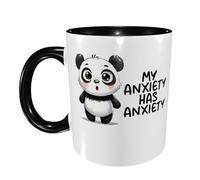 Taza Café Lindo Panda Mi Ansiedad Tiene Ansiedad De Cerámica Regalo Para Jubilación Tazas Desayuno Original Regalo Original Tazas Graciosas 11Oz