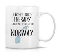 Taza Café Los Amantes De Noruega No Necesitan Terapia, Solo Necesitan Ir A Noruega. Personalizada Taza Elegancia Mug Coffee Para Té Espresso Familiare