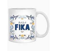 Taza Café Mais D'Abord, Fika Suédois Resistente Taza De Cerámica Con Asa Taza De Porcelana Para Decorar Recuerdos Amiga
