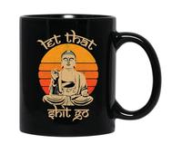 Taza Café Meditación De Yoga Deja Ir Esa Mierda Elegancia Taza De Café De Cerámica Resistente Mug Coffee Para Recuerdos Oficina Familiare