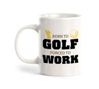 Taza Café Nacido Para El Golf, Obligado A Trabajar Divertido Taza Te Personalizada Mug Coffee Para Decorar Amiga Té
