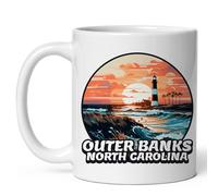 Taza Café Outer Banks, Caroline Du Nord Resistente Taza De Café Con Asa Tazas De Desayuno Para Leche Oficina Té