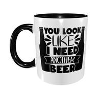 Taza Café Pareces Que Necesito Cerveza Original Regalo Original Tazas Desayuno Apta Para Microondas Regalo Para Jubilación Tazas Graciosas 11Oz