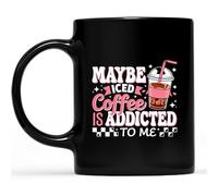 Taza Café Peut-Être Que Le Café Glacé Est Accro À Moi, Café Glacé Coquette Minimalista Taza Cerámica Colorido Mug Para Recuerdos Familiare Leche