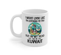 Taza Café Puede Que Parezca Que Estoy Escuchando En Mi Cabeza. Estoy En Kuwait. Elegancia Taza Cerámica Resistente Mug Coffee Para Oficina Decorar Amiga