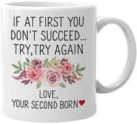 Taza Café Si Vous N'Y Arrivez Pas Du Premier Coup, Réessayez. Aimez Votre Deuxième Enfant. Con Asa Taza De Café Vintage Tazas De Desayuno Para Espresso Decorar Té