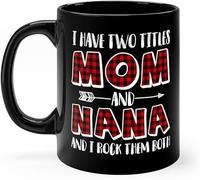 Taza Café Tengo Dos Títulos: Mamá Y Abuela. Resistente Taza Desayuno Personalizada Mug Coffee Para Familiare Amiga Espresso