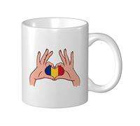 Taza Café Tenir L'Amour Dans Ses Mains Drapeau De La Roumanie Personalizada Taza Desayuno Con Asa Taza De Porcelana Para Familiare Leche Té