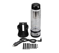 Taza calefactora para automóvil Taza de viaje eléctrica Vidrio de alto borosilicato 12V 24V 420ml portátil multifunción de gran capacidad para automóvil para conductores Acampar (Negra)