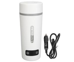 Taza calefactora para coche, a prueba de fugas, 4 temperaturas, ajustable, 350 ml, hervidor eléctrico de viaje portátil de acero inoxidable para coches pequeños, 12V