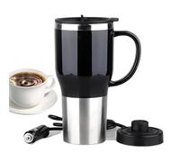 Taza calefactora para coche, taza de viaje con calefacción, taza de té de café de 12 V, calentador de café eléctrico portátil, elegante caldera de agua caliente con asa de 450 ml para el hogar al aire