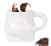 Taza calentadora de manos para vientre grande - Taza linda para gran vientre, divertida taza de café que pinza tu gran vientre, novedad hecha a mano, juego de té lindo | Vasos de 320 ml en cada
