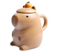 Taza Capybara, taza dulce con tapa, taza de café de cerdo de agua 3D, taza de café personalizada, taza de café de cerámica, taza de café de cerdo de agua, taza de café para Navidad, cumpleaños