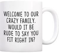 Taza Cerámica Bienvenue Dans Notre Famille Un Peu Folle ! Tu T'Y Intégreras Parfaitement. Personalizada Taza De Café De Cerámica Vintage Mug Coffee Para Decorar Espresso Leche