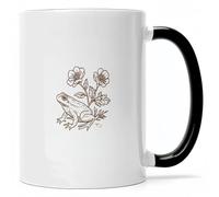 Taza Cerámica Botanique De La Grenouille Et Des Fleurs Sauvages Elegancia Taza Te Personalizada Mug Coffee Para Familiare Decorar Espresso