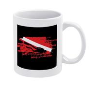 Taza Cerámica Drapeau De Plongée Sous-Marine Elegancia Taza Te Minimalista Mug Para Amiga Espresso Oficina