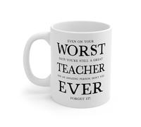 Taza Cerámica El Peor Profesor De La Historia Personalizada Taza Café Con Asa Taza De Porcelana Para Espresso Decorar Amiga