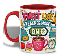 Taza Cerámica Frase del primer día de regreso a clases Tazas Familiares | 330ML Tazas Desayuno diseño moderno Tazas Té para mujer Vuelta al Cole té