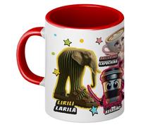 Taza Cerámica Infantil Italian Brainrot 325 ml | Lirili Larila, Capuchino Assasino, Bungoletti Spaghettini, Bombardiro Crocodilo, Ballerina Capuchina y Tralalero Tralala | Regalo Original (ROJO)
