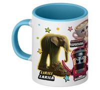 Taza Cerámica Infantil Italian Brainrot 325 ml | Lirili Larila, Capuchino Assasino, Bungoletti Spaghettini, Bombardiro Crocodilo, Ballerina Capuchina y Tralalero Tralala | Regalo Original (AZUL)