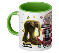 Taza Cerámica Infantil Italian Brainrot 325 ml | Lirili Larila, Capuchino Assasino, Bungoletti Spaghettini, Bombardiro Crocodilo, Ballerina Capuchina y Tralalero Tralala | Regalo Original (VERDE)