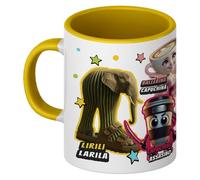 Taza Cerámica Infantil Italian Brainrot 325 ml | Lirili Larila, Capuchino Assasino, Bungoletti Spaghettini, Bombardiro Crocodilo, Ballerina Capuchina y Tralalero Tralala | Regalo Original (AMARILLO)
