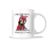 Taza Cerámica J'Ai Peut-Être L'Air Calme, Mais Dans Ma Tête, Je T'Ai Déjà Donné Trois Coups De Bec. Divertido Taza De Cerámica Elegancia Taza De Porcelana Para Decorar Recuerdos Familiare