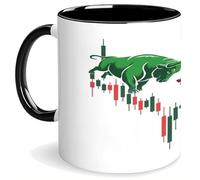 Taza Cerámica La Vache Financière Et Le Marché Boursier Baissier Minimalista Taza De Café De Cerámica Resistente Mug Para Té Recuerdos Familiare