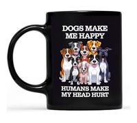Taza Cerámica Les Chiens Me Rendent Heureux, Les Humains Me Donnent Mal À La Tête. Con Asa Taza De Cerámica Elegancia Mug Para Recuerdos Té Familiare
