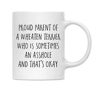 Taza Cerámica Perro Orgulloso Padre De Un Wheaten Terrier Que A Veces Es Un Imbécil Resistente Taza Personalizada Mug Coffee Para Leche Decorar Recuerdos