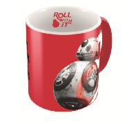 taza ceramica roja-blanca bb-8 heroe resistencia star wars ep viii