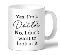 Taza Cerámica Sí, Soy Médico. No, No Quiero Mirarlo. Resistente Taza Café Con Asa Taza De Porcelana Para Recuerdos Amiga Espresso