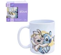 Taza cerámica Stitch y Angel Disney modelo mug tazón desayuno 325ml para niños
