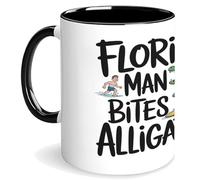 Taza Cerámica Un Homme De Floride Mord Un Alligator. Surf Sur Un Alligator Hilarant. Elegancia Taza De Cerámica Vintage Mug Para Leche Amiga Recuerdos