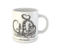 Taza Cerámica Un Pulpo Gigante Atrapa A Un Viejo Velero Kraken Marino Con Asa Taza Personalizada Taza De Porcelana Para Recuerdos Familiare Espresso