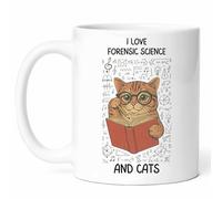 Taza Ciencia Forense Y Gatos Taza De Cerámica Funny Coffee Mug Únicas Mug For Hogar Oficina Desayuno 330Ml