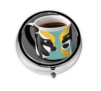 Taza Coffeeround Pastillero redondo de 3 compartimentos, organizador de pastillero portátil para viajes.