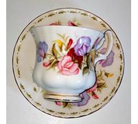 Taza coleccionable Royal Albert, "April", 1 taza - 1 platillo/original/hueso china/
